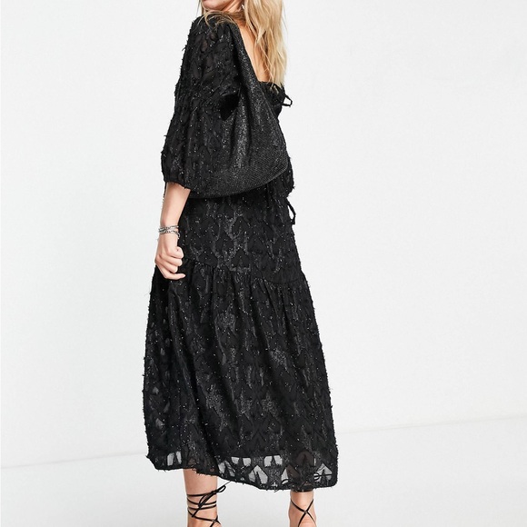 Topshop Black Midi Dress - Picture 3 of 6